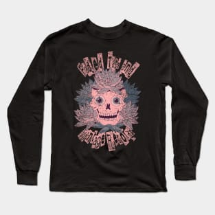 Faded Tats and Vintage Records. Worn/distressed muted pink skull design. Long Sleeve T-Shirt